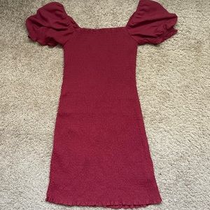 Maroon tight fitted dress